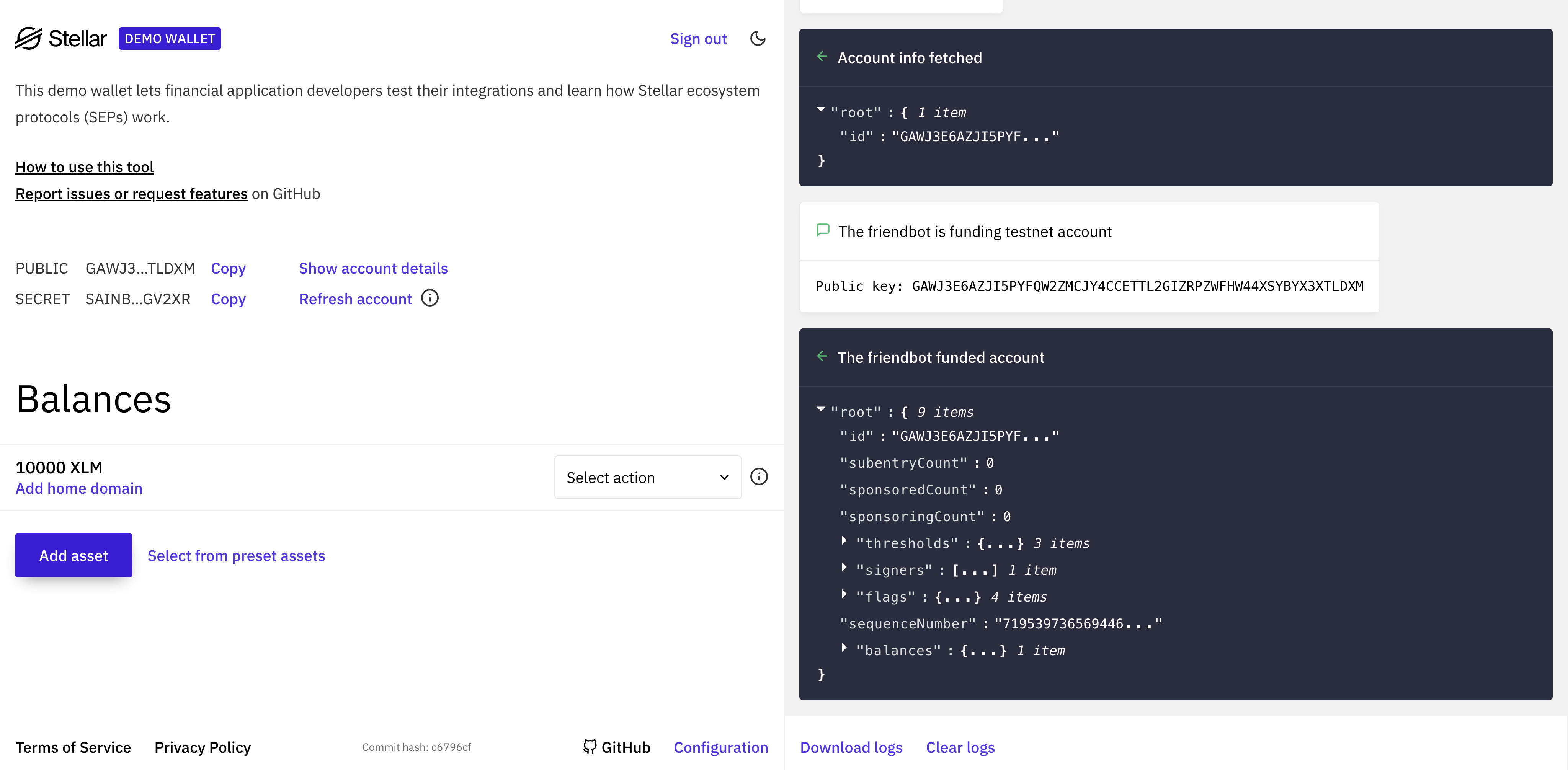 Demo Wallet Creation